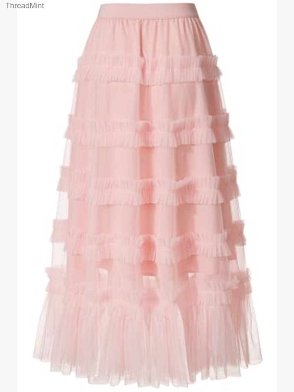 Long Tulle Maxi Skirt A-Line Mesh Tutu Fairy Tiered Flowy Elastic Waist - Picture 3 of 7